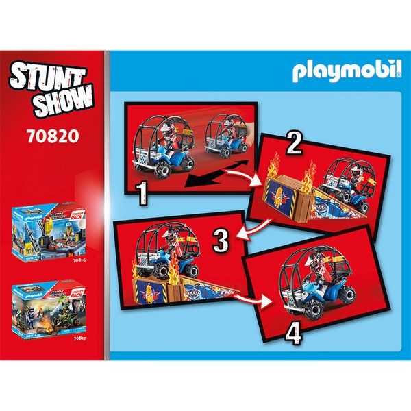 Playmobil 70820 Starter Pack Kaszkadőr quaddal és lángoló rámpával